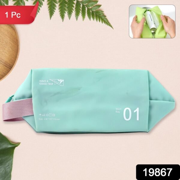 Waterproof Travel Toiletry Wash Bag /  Pouch with Zipper Side Handle - (1 Pc)