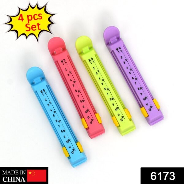 1image_01074f69-7801-40c0-b6e4-39a89a69bd34.jpg Small Multipurpose Food Snack Plastic Bag Clip Sealer / Packet Sealer Clamps / Manual Vacuum Bag Sealer / Food Pouch Clip / Bag Zipper / Food Clips Sealer for Home Kitchen, Set of 4 (Multicolor)