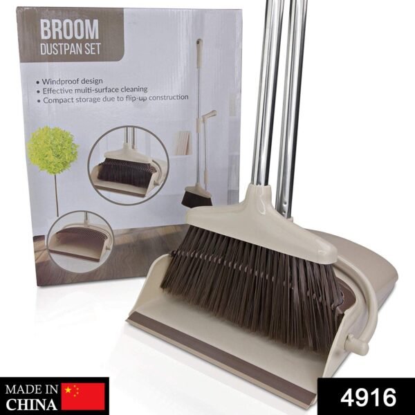 Handle Dustpan and Brush for Sweeping & Cleaning Dust Pan and Broom Handled, Supdi