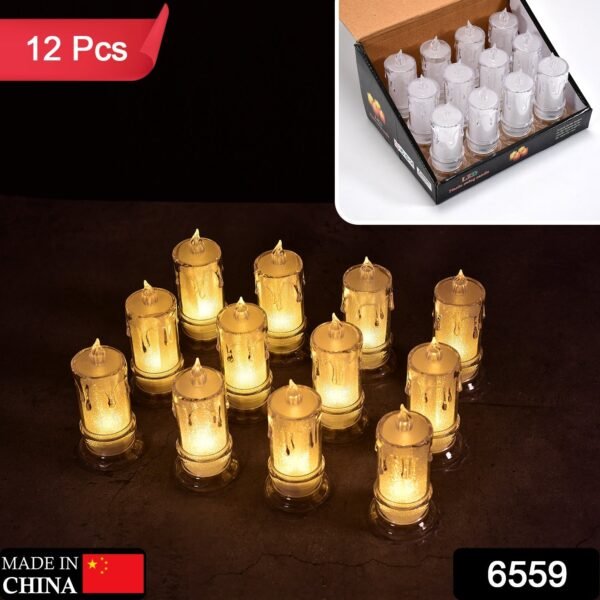 1image_30b04fd6-13eb-4307-8e4c-58422b2005a4.jpg Big Flameless Melted Design Candles Set, Diwali (12 pcs)