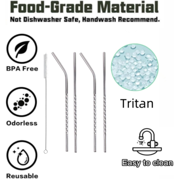 20004.png Set of 4 Stainless Steel Straws & Brush (2 Straight straws, 2 Bent straws, 1 Brush)