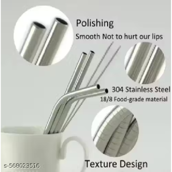 20005.png Set of 4 Stainless Steel Straws & Brush (2 Straight straws, 2 Bent straws, 1 Brush)