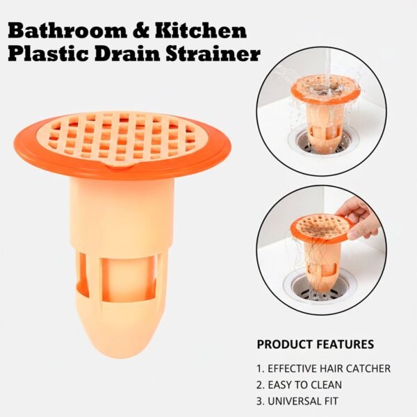 Bathroom & Kitchen Plastic Drain Strainer (1 Pc)