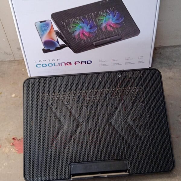 2003626a-3737-496a-bcbc-9cac638193fe.jpg Laptop Cooler Cooling Pad with 2 Quiet Led Fans, Stand for Gaming Laptop
