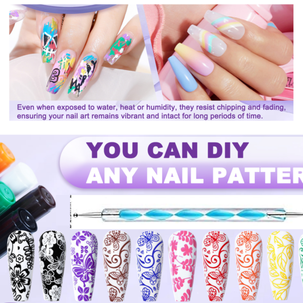 Nail Art Point Pen and Set Used by Women's for Their Fashion Purposes (Pack of 5Pcs)