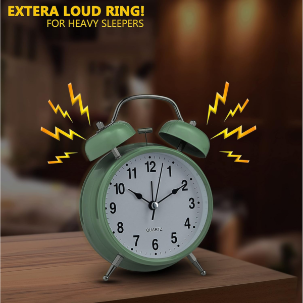 20066.png Small Twin-Bell Analog Alarm Clock - (1 Pc)