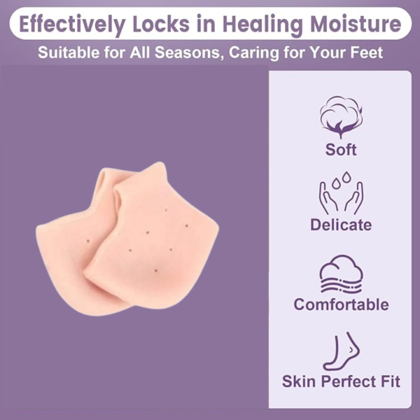 Anti Crack Silicone Half Gel Heel And Foot Protector Moisturizing Socks