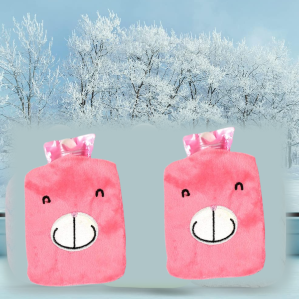 Pink Hot Water Bag with Cover Relief for Neck