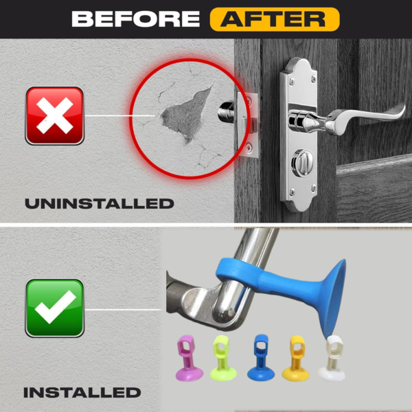 Self-Sucking Silicone Door Stopper (5 Pcs Set)