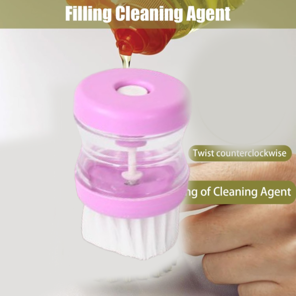 20202.png Plastic Wash Basin Brush Cleaner with Liquid Soap Dispenser (Multicolour)