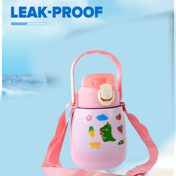 Stainless Steel Vacuum Insulated Water Bottle with Handle & Sticker (700 ML)