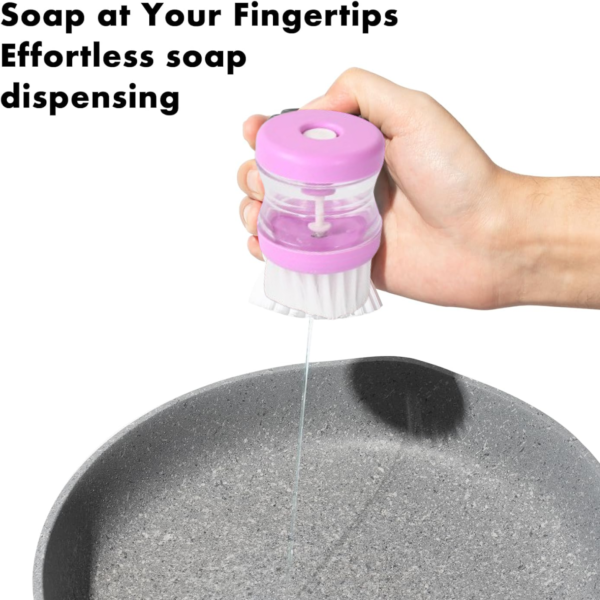 20250.png Plastic Wash Basin Brush Cleaner with Liquid Soap Dispenser (Multicolour)
