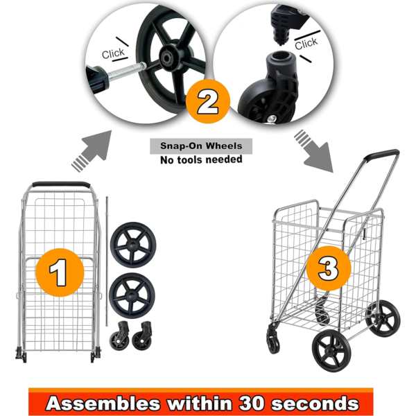 Foldable Shopping Trolley with Wheels ( MOQ :- 2 Pc)