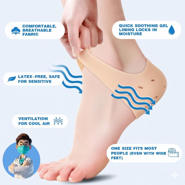 20320_ed55c0be-399d-45d1-9d37-018e53603a34.png Anti Crack Silicon Gel Heel Moisturizing Socks for Foot Care Men Women (Loose Pack)