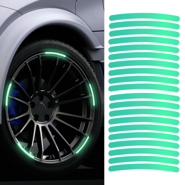 20324.png Car Wheel Hub Reflective Car Stickers, Night Warning (20 Pcs Set/ Multicolored)