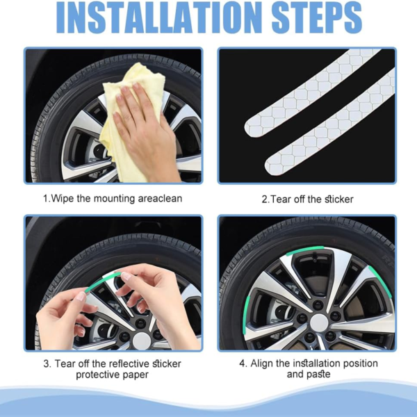 20327.png Car Wheel Hub Reflective Car Stickers, Night Warning (20 Pcs Set/ Multicolored)