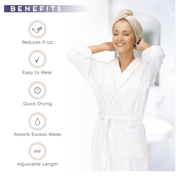 20330.png Premium Soft Microfiber Hair Drying Towel Wrap with Button (1 Pc)