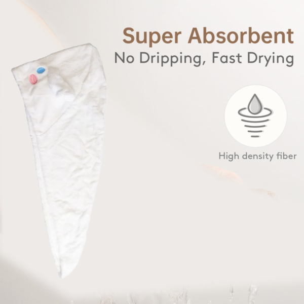 20355.png Premium Soft Microfiber Hair Drying Towel Wrap with Button (1 Pc)