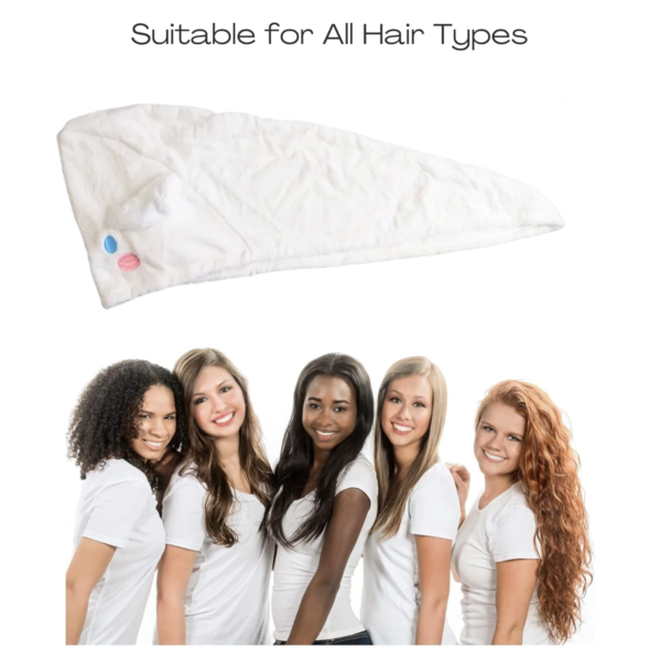 20357.png Premium Soft Microfiber Hair Drying Towel Wrap with Button (1 Pc)