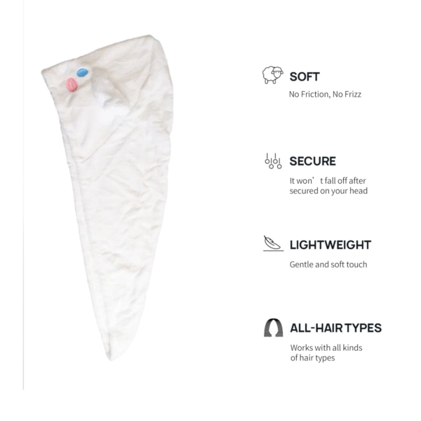 20358.png Premium Soft Microfiber Hair Drying Towel Wrap with Button (1 Pc)