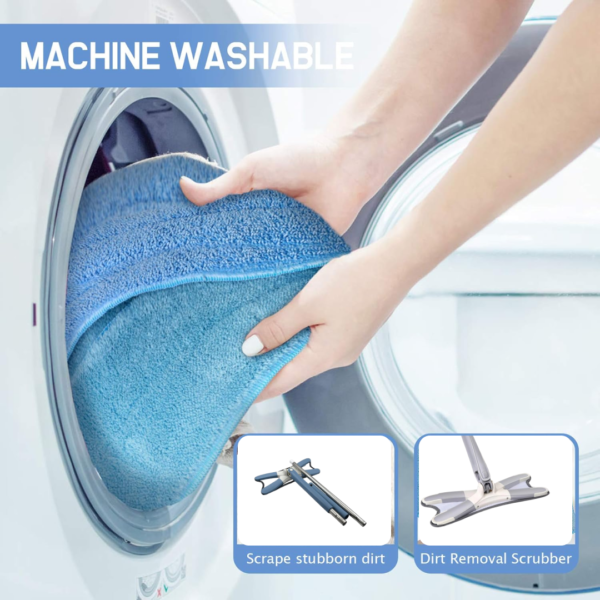 Adjustable 360° Flat Hand Mop: Floors, Walls, Ceilings (Easy Squeeze)