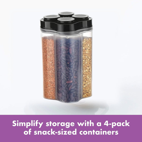 20441.png Plastic Lock Food Storage 4 Section Container Jar for Grocery, Fridge Container.