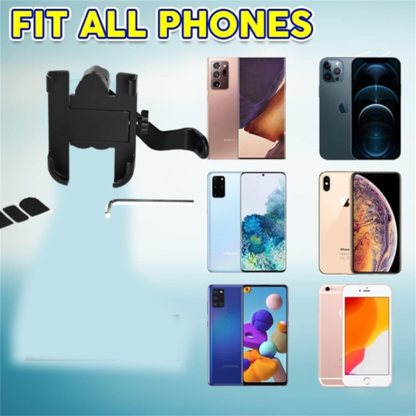 Mobile Phone Holder  View Mirror Mount Solid Metal Cradle for Bike and Phones