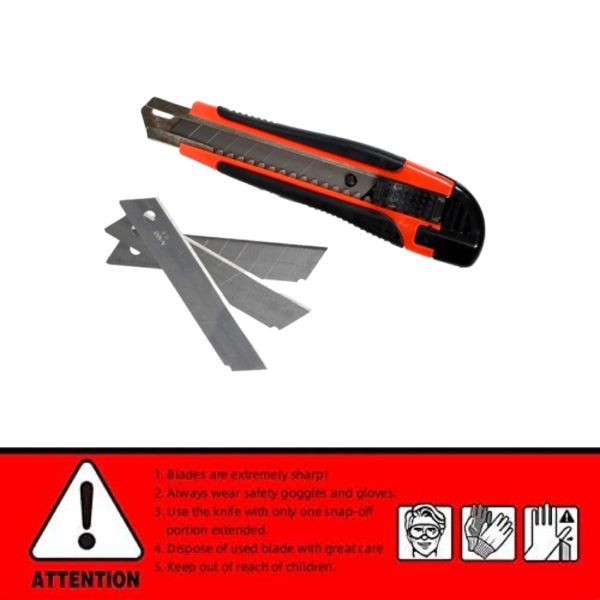 20492.png Heavy Duty 18mm Cutter Knife Set with Extra Blades for Office & Home