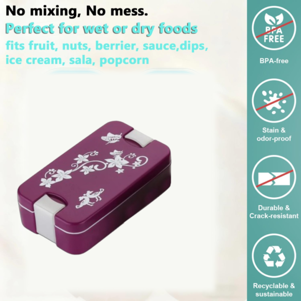 20508.png Leak-Proof Airtight Lunch Box with Spoon, 2 Compartments