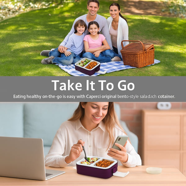 20512.png Leak-Proof Airtight Lunch Box with Spoon, 2 Compartments