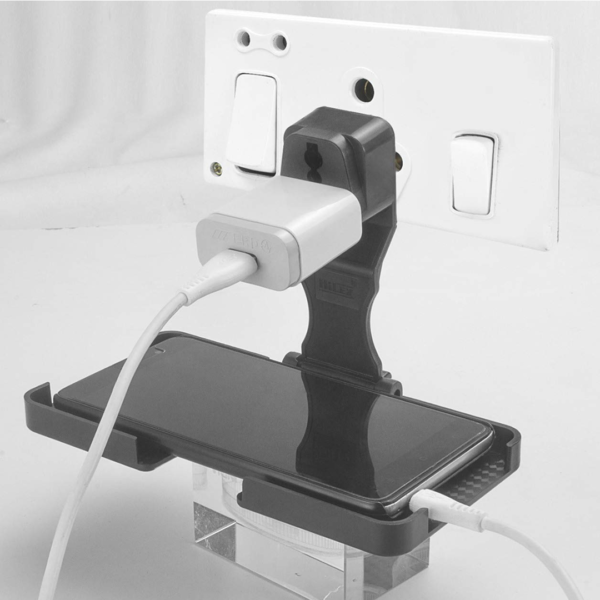 Multi-Purpose Wall Holder Stand for Charging Mobile (Black)