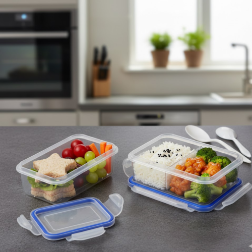20559.png Multipurpose Air Tight 4 Side Lock Food Grade Lunch Box With Small Square Container