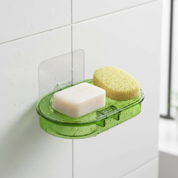 20680_b3796aa4-a3db-497f-8f08-2aec68fbc19d.png Wall-Mounted Plastic Soap Dish Holder for Bathroom & Kitchen