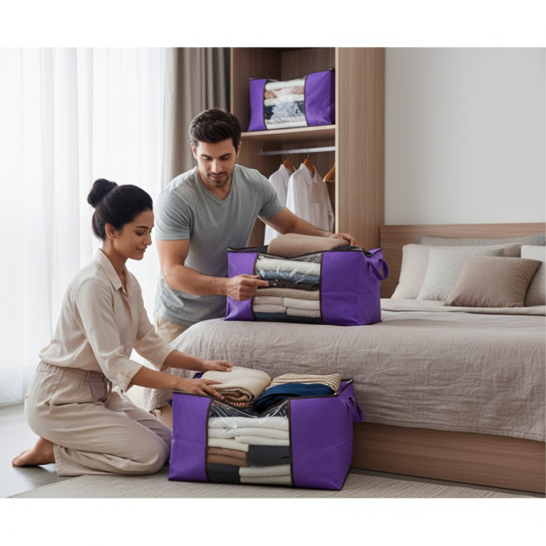 20695_22c47bf6-5a56-400d-b7b4-b5eab5d8637c.png Clothing storage bag zipper, non-woven storage bag storing the clothes and sarees