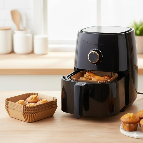 20706_07949bed-812d-451e-a2bf-182fd85f8e36.png Square Air Fryer Disposable Paper Liner (50 Pcs Set / 160mmx45mm)