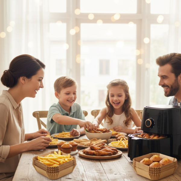 20707_976ba2f1-b6f1-43b2-b888-0e8d51065155.png Square Air Fryer Disposable Paper Liner (50 Pcs Set / 160mmx45mm)