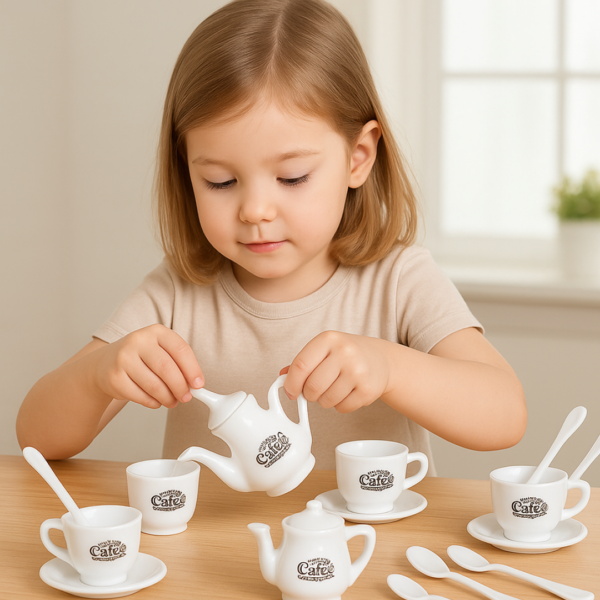 Tickles Tea toy Set | Coffee Kitchen Plastic Set (14 Pcs / Mix Size & Design)