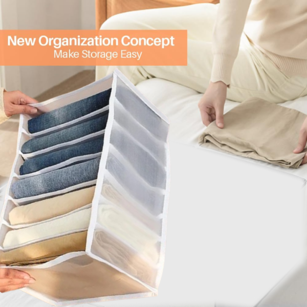 7 Grid Clothes Organizer for Wardrobe Storage