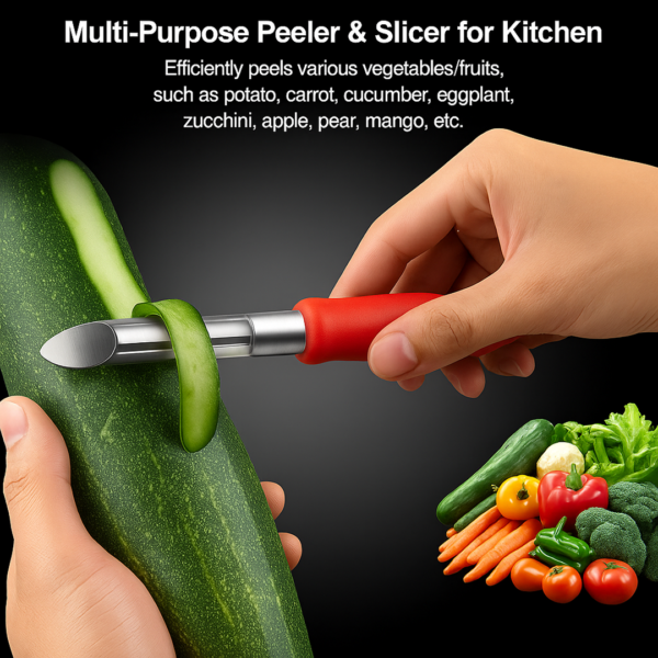 Multipurpose 2-in-1 Stainless Steel Knife & Peeler (1 Pc)