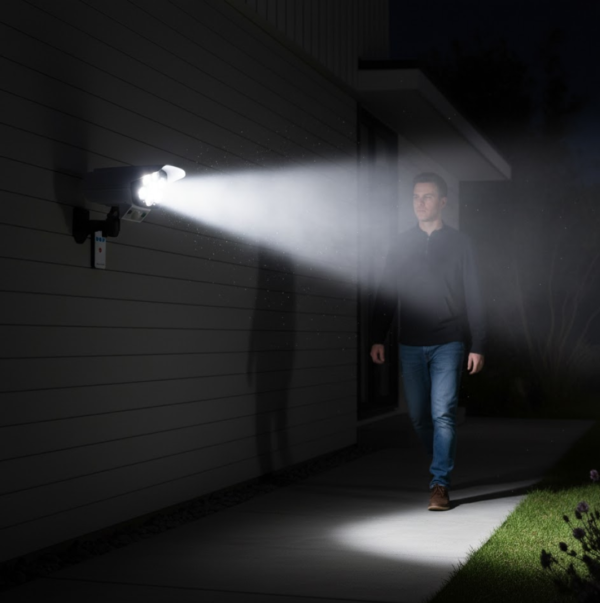 Solar Light Outdoor Motion Sensor Security Camera Shaped Dummy Wall Lamp (1 Pc)