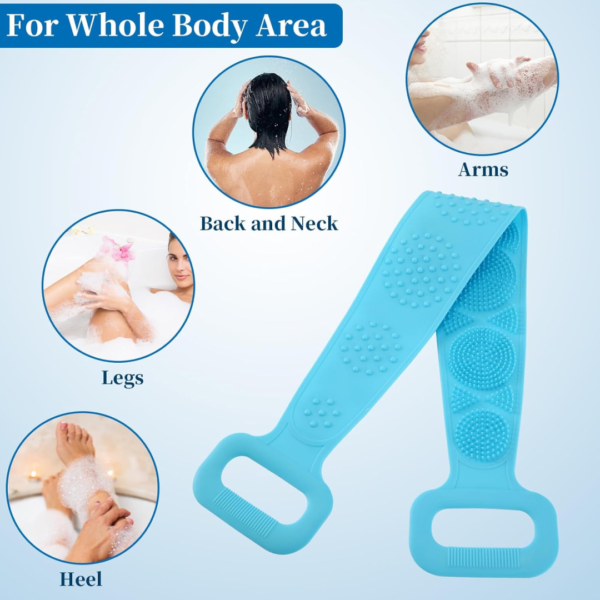 Silicone Body Back Scrubber Double Side Bathing Brush for Skin Deep Cleaning