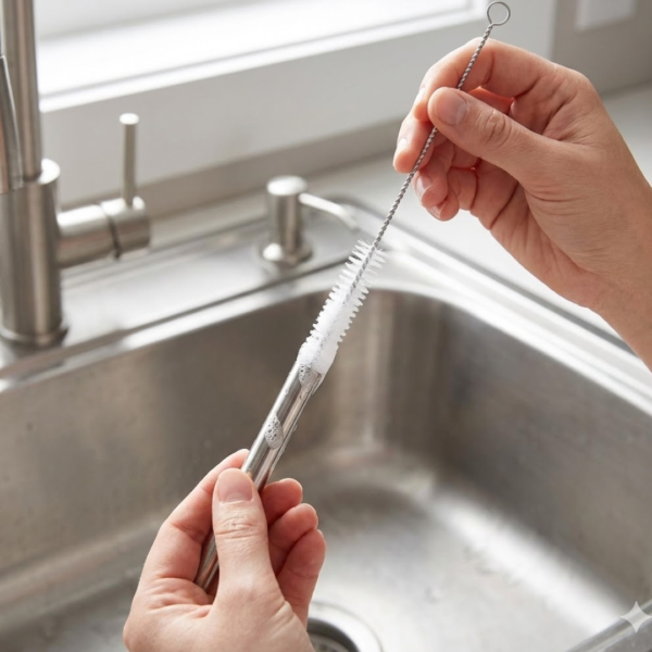 Stainless Steel Straw Cleaning Brush Drinking Pipe, 23mm 1 pcs