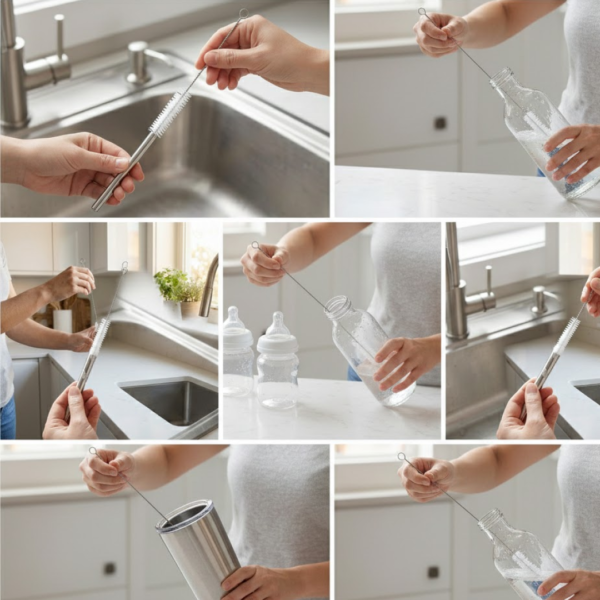 Stainless Steel Straw Cleaning Brush Drinking Pipe, 23mm 1 pcs