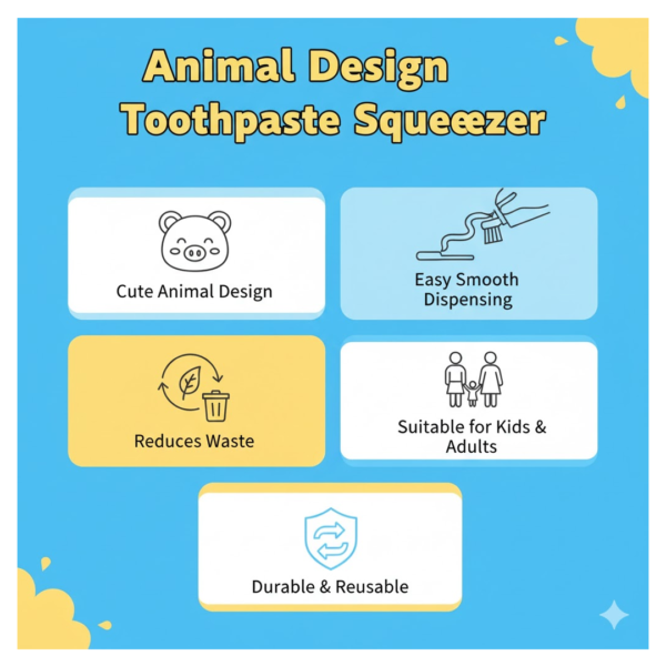 2092620943.png Animal Design Toothpaste Squeezer for Easy Dispensing