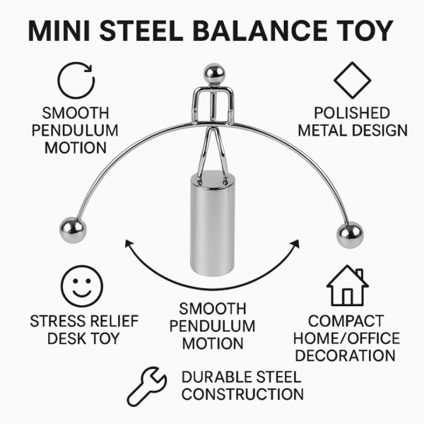 Mini Steel Balance Toy Newton Cradle Pendulum Desk Metal Decoration for Home Crafts