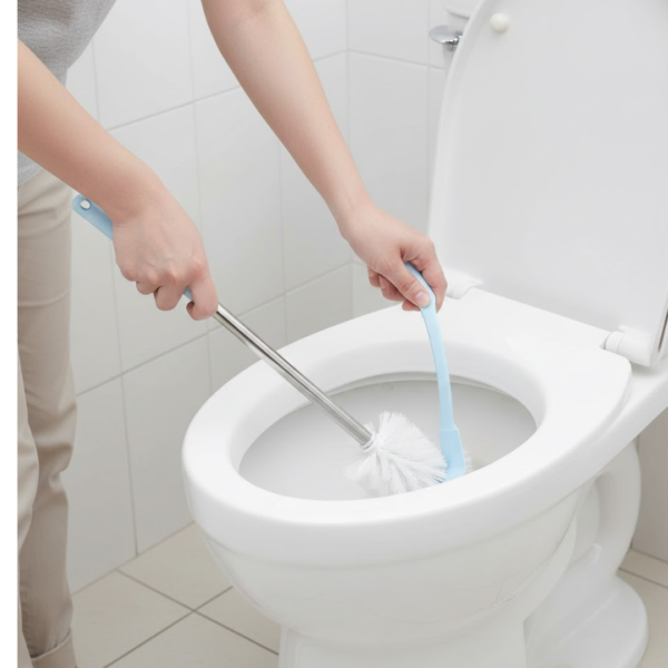 Toilet Plastic Brush with Holder Stand Western and Indian Toilet Bathroom Cleaning