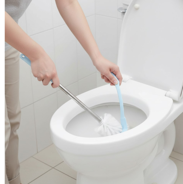 Toilet Plastic Brush with Holder Stand Western and Indian Toilet Bathroom Cleaning