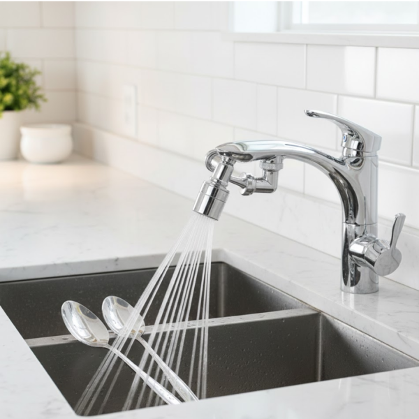 Rotating Splash Filter Faucet Sprayer Head Double O-ring Design For Bathroom Kitchen