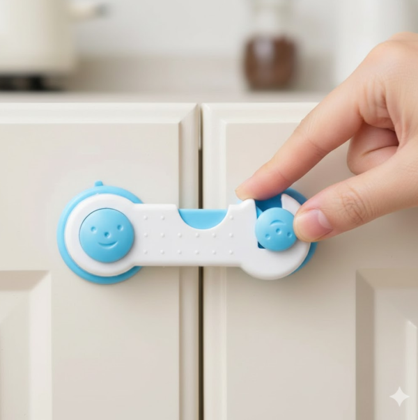 2092621022.png Child Safety lock Proofing for Cabinet Toilet Seat Fridge Door Drawers ( 1 pc)