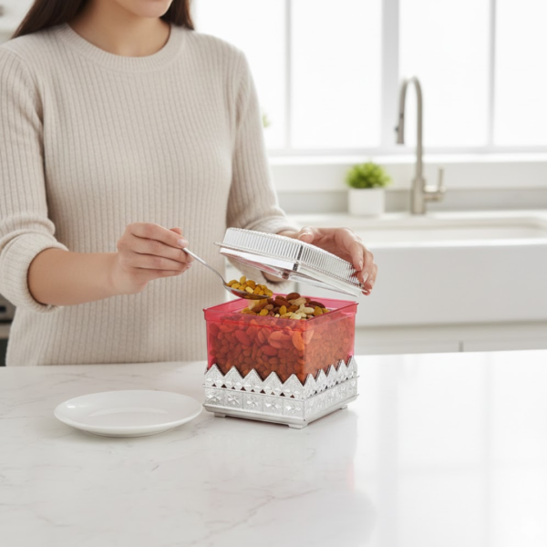 Ruby Dry fruit Storage Container - Attractive Design Box for Home & Kitchen